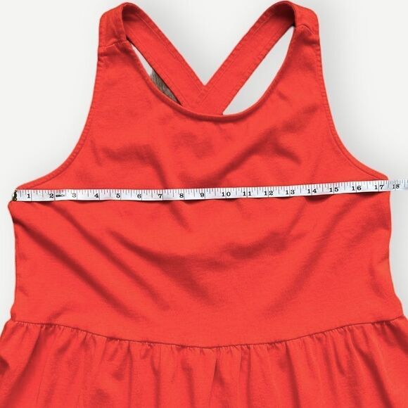 J. Crew Orange Cross Back Eyelet Hem Sleeveless Tiered Maxi Dress. Large. - Picture 4 of 8